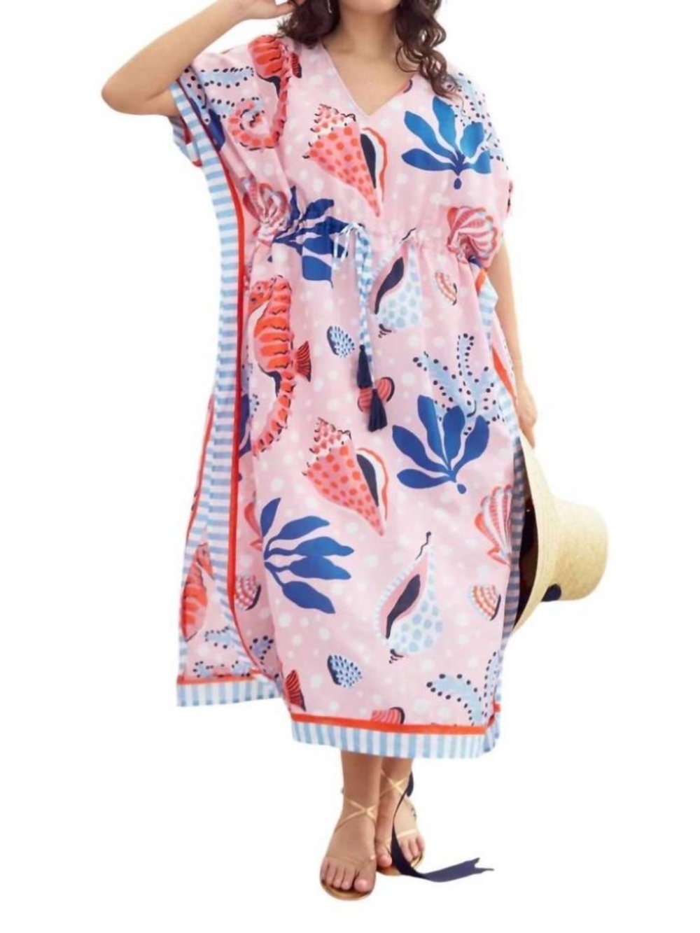 NWT Printfresh Dockside Dinner Caftan in Seahorse Haven Print Size XXS/XS Beach!